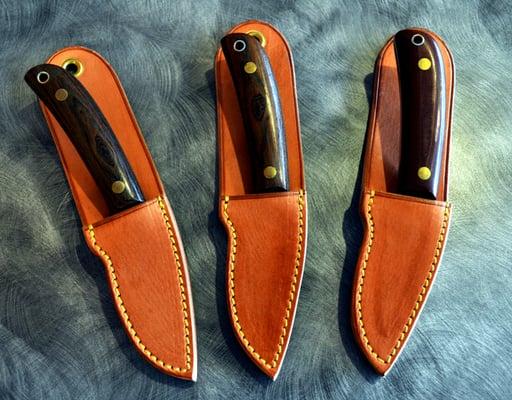 Custom knife sheaths.