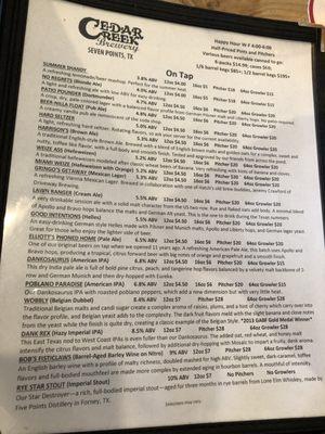 Beer list, impressive!