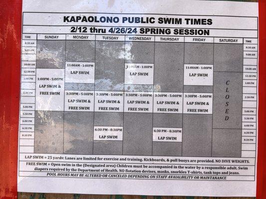 12Feb-26Apr 2024 swim times