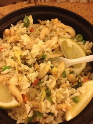 Thai fried rice to go. It was good, flavorful, they give you A LOT!! for your money. But it's on the greasy side ;-)