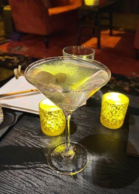 Gin Martini (with blue-cheese stuffed olives)