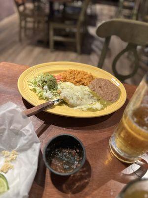 Chicken with poblano sauce