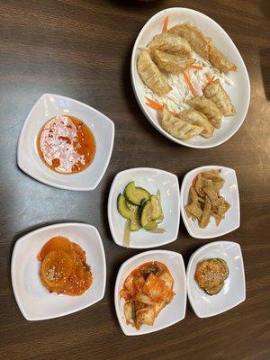 Mondu dumplings, and side dishes