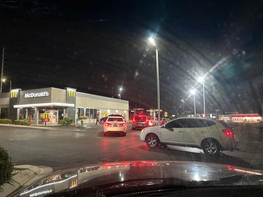 McDonald's drive-through Eastern and windmill backed up with no movement