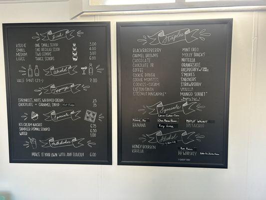 Current menu