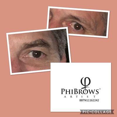 Microblading man eyebrows