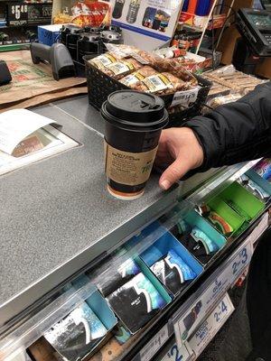 Bought bf his coffee!