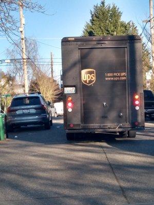 UPS driver blocking traffic