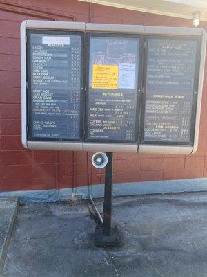 Drive through menu