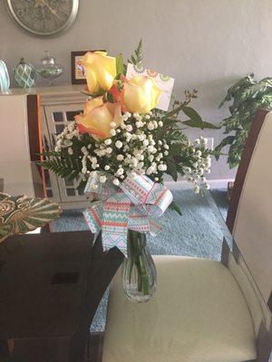 Yellow roses from Clewiston Florist Gift Shop.