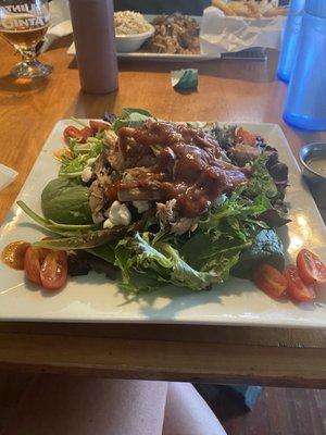 Goat cheese salad with pulled pork.