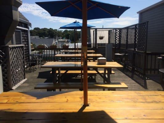 Outside patio- go outside to the left and go up the steps. Cozy of your by yourself with barstools or group