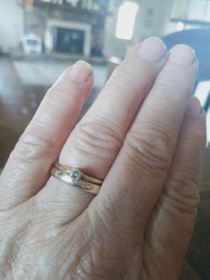 Restored my wedding ring replace the diamond new prongs sealed them together