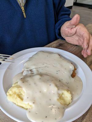 Country fried steak and mashed potatoes