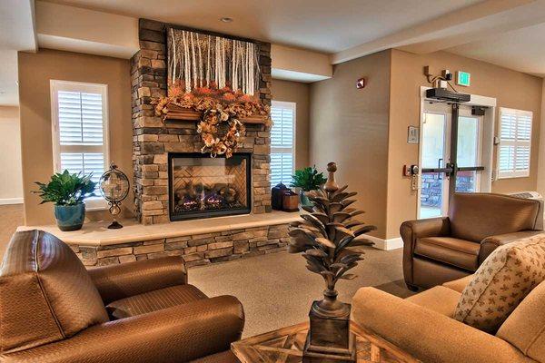 Living Room - This cozy fireplace is a wonderful place to catch up with friends and family