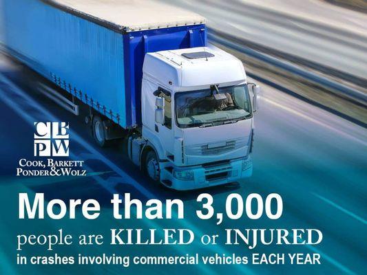 More than 3,000 people are killed or injured in crashes involving commercial vehicle each year.