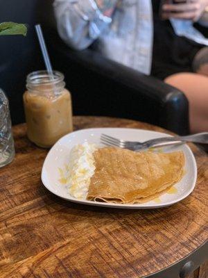 Peanut Butter and Banana Crepe