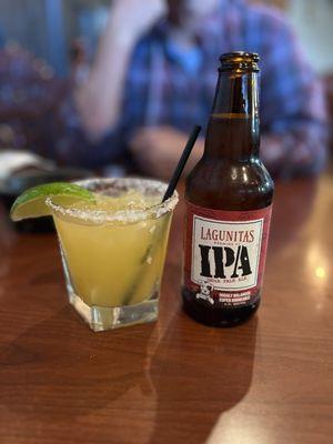 DTR Cadillac margarita and one of Terry's favorite IPAs