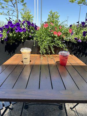 Came here because we love the one in Reading!  Blueberry lemonade! And an iced latte