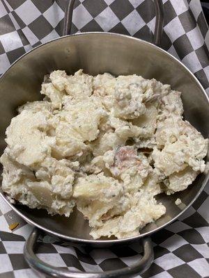 Potato salad really good .. sour cream based so excellent!! Skinny don't know