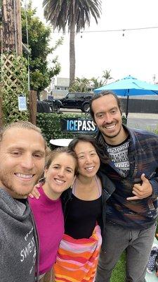 Post ice bath glow with two of the founders, Steven & Michael.