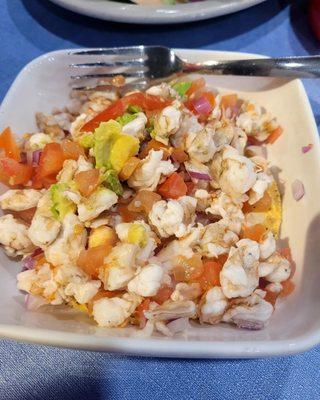 Shrimp ceviche tostada