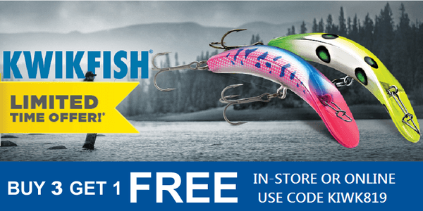 ALL #Kwikfish Buy 3, Get 1 FREE at all l#FishermansWarehouse locaitons OR online | Now thru Aug 25