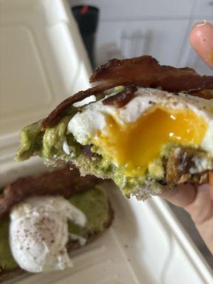 Avocado Toast with Eggs and Bacon