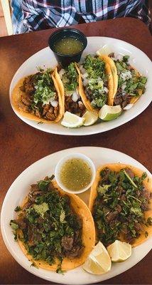 Carne Asada Tacos and al pastor