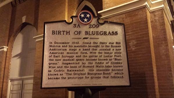 Birth of Bluegrass Historical Marker