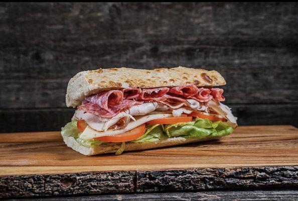 Turkey and dry salami sandwich