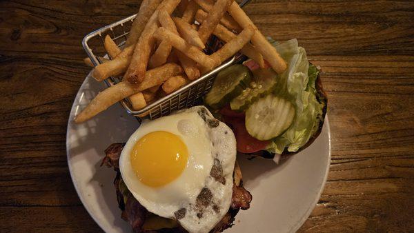 Diner's Dream Deluxe burger with Fries.