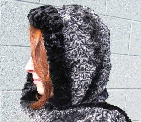 Hoodie Scarf in Faux Fur by Pandemonium