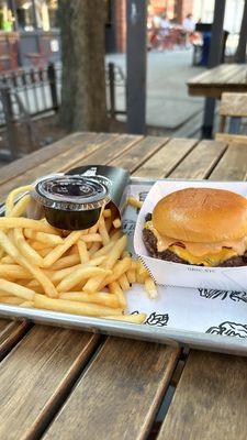 Burger with fries