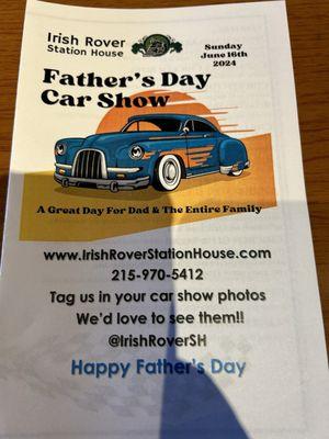 Annual Car Show on Father's Day. Worth a visit!