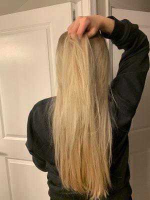 Blonde highlights indoors