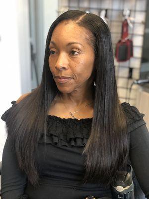 Full sew in minimum leave out!