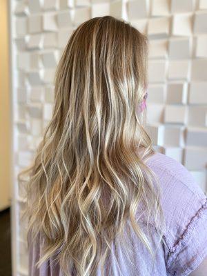 Bright blonde balayage