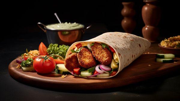 Falafel Wrap, Mediterranean Buffet