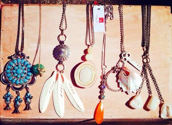 Necklaces made by local designer Krissy of Orange Box Jewelry