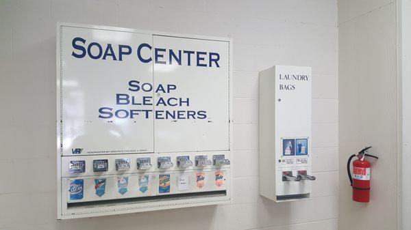 Soap and laundry bag dispenser