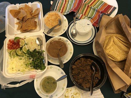 Family taco meal. More than enough food for 5. Super adorable. Simple, authentic flavor