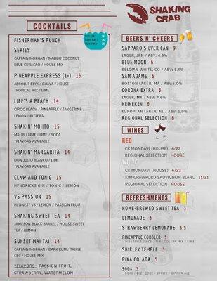 Drinks Menu