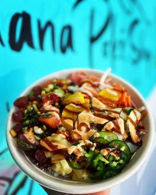 Ohana's signature Hurricane bowl