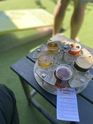 5 beer Flight.  Yummy!!!