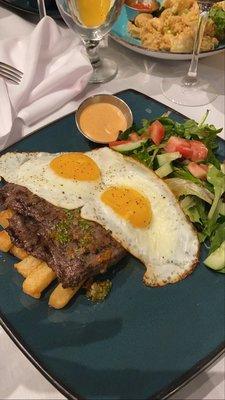 Steak and eggs