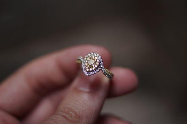 Canary Yellow Diamond Ring with more beautiful diamonds.