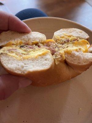 Bacon, egg and cheese sandwich