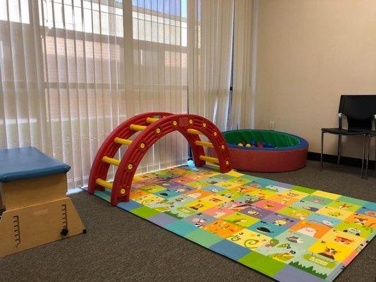 Here is our very multi-functional pediatric therapy area.