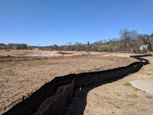 View of Bobby Jones Golf Course renovation on 3/4/2018 from S Colonial Homes Cir NW.